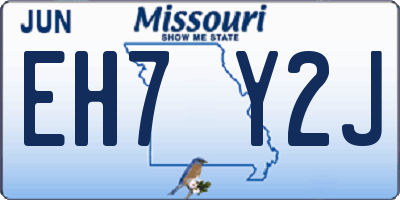 MO license plate EH7Y2J
