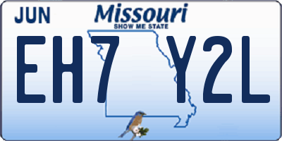 MO license plate EH7Y2L