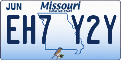 MO license plate EH7Y2Y