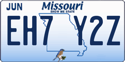 MO license plate EH7Y2Z