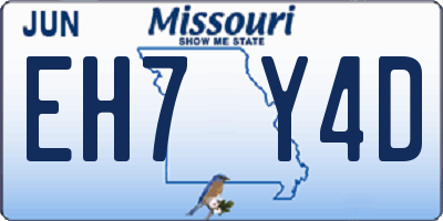 MO license plate EH7Y4D