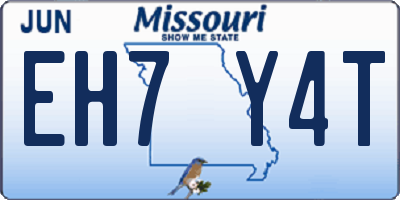 MO license plate EH7Y4T