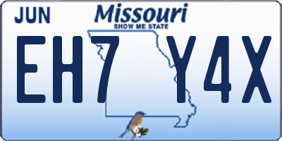 MO license plate EH7Y4X