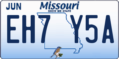 MO license plate EH7Y5A