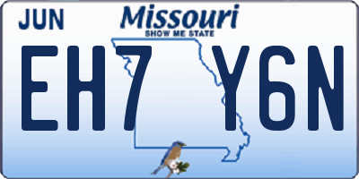 MO license plate EH7Y6N