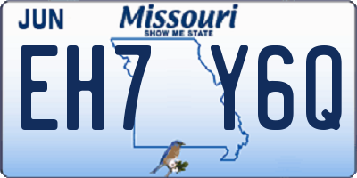 MO license plate EH7Y6Q