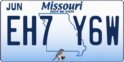 MO license plate EH7Y6W