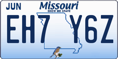MO license plate EH7Y6Z