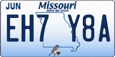 MO license plate EH7Y8A