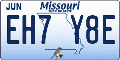 MO license plate EH7Y8E