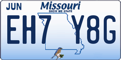 MO license plate EH7Y8G