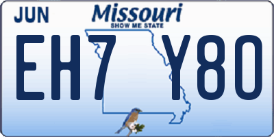 MO license plate EH7Y8O