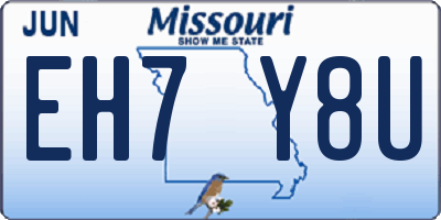 MO license plate EH7Y8U