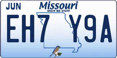MO license plate EH7Y9A
