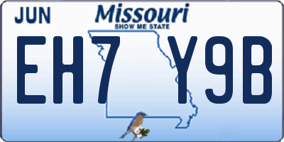 MO license plate EH7Y9B