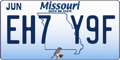 MO license plate EH7Y9F