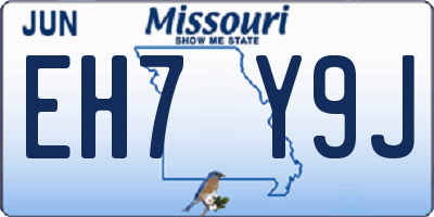 MO license plate EH7Y9J