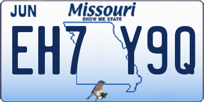 MO license plate EH7Y9Q