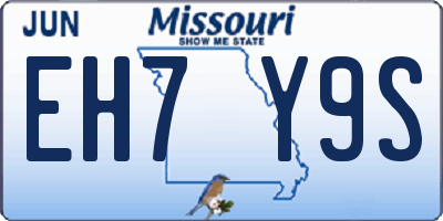 MO license plate EH7Y9S