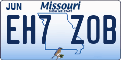 MO license plate EH7Z0B