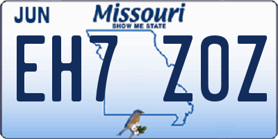 MO license plate EH7Z0Z