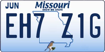 MO license plate EH7Z1G