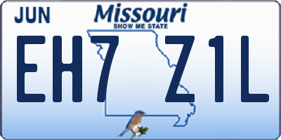 MO license plate EH7Z1L