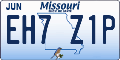 MO license plate EH7Z1P