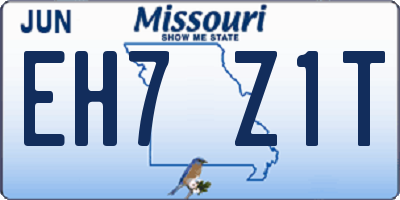 MO license plate EH7Z1T