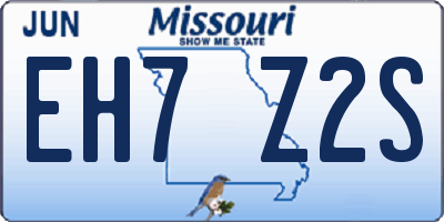 MO license plate EH7Z2S