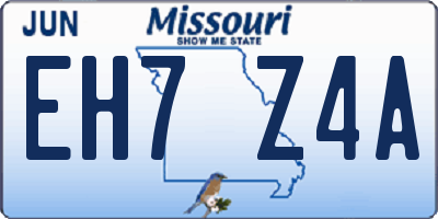 MO license plate EH7Z4A