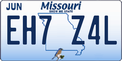 MO license plate EH7Z4L