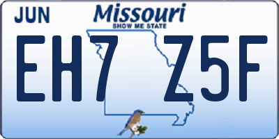 MO license plate EH7Z5F