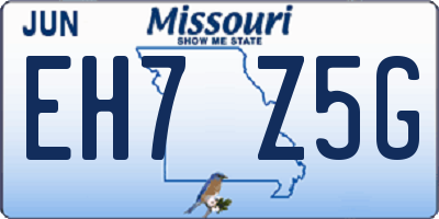 MO license plate EH7Z5G