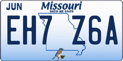 MO license plate EH7Z6A
