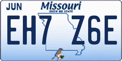MO license plate EH7Z6E