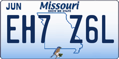 MO license plate EH7Z6L