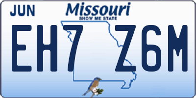 MO license plate EH7Z6M