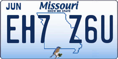 MO license plate EH7Z6U