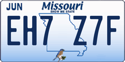 MO license plate EH7Z7F