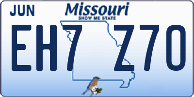 MO license plate EH7Z7O
