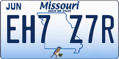 MO license plate EH7Z7R