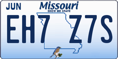 MO license plate EH7Z7S