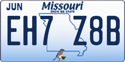 MO license plate EH7Z8B