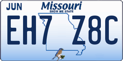 MO license plate EH7Z8C