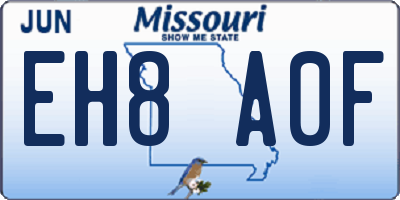 MO license plate EH8A0F