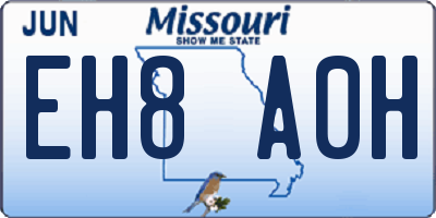MO license plate EH8A0H