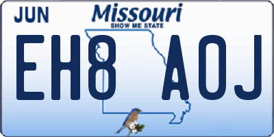 MO license plate EH8A0J