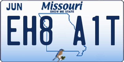 MO license plate EH8A1T