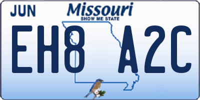 MO license plate EH8A2C